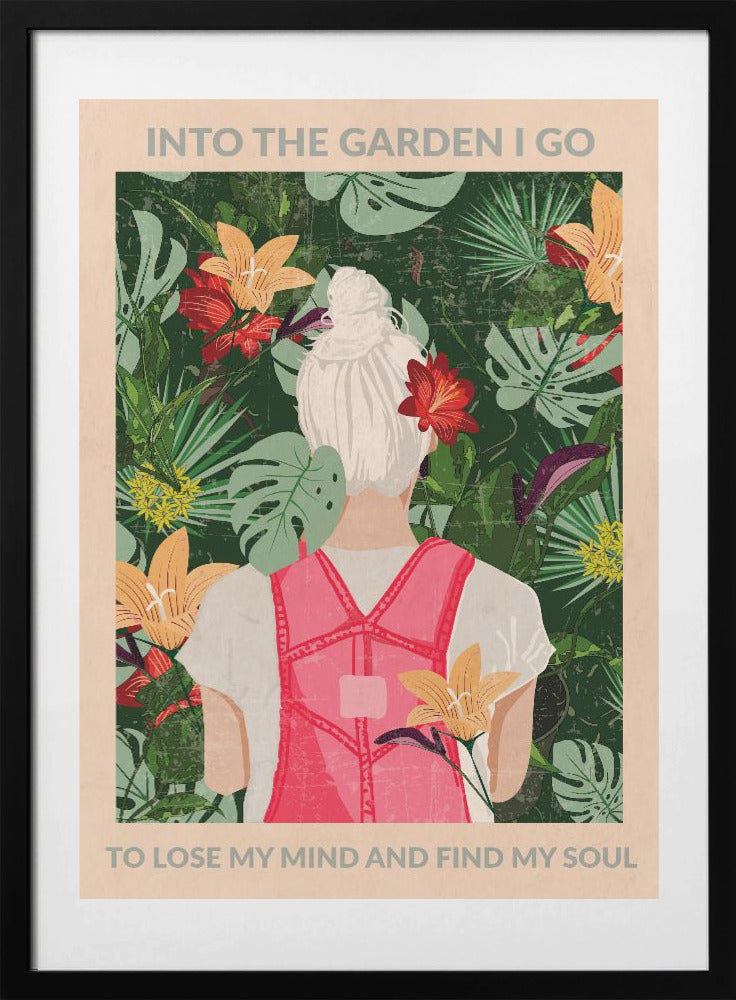Into the Garden (grey) - Art Print by WallChart Art Studio