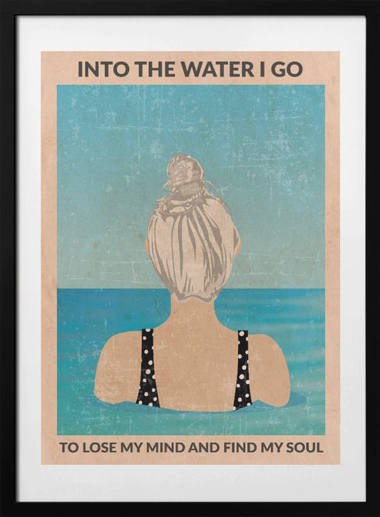 Into the Water (silver) - Art Print by WallChart Art Studio