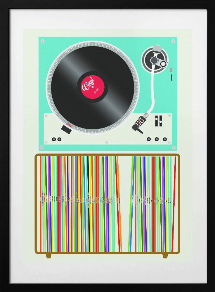 Vinyl Stack - Art Print by WallChart Art Studio
