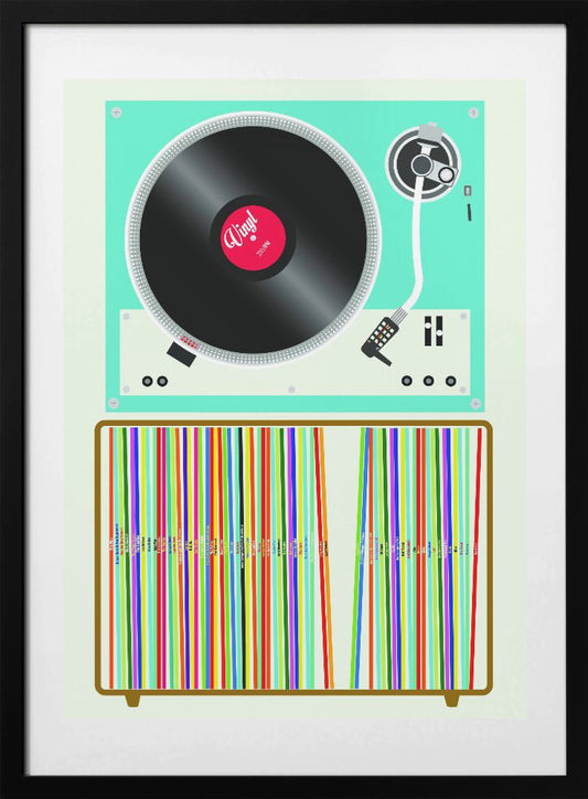Vinyl Stack - Art Print by WallChart Art Studio