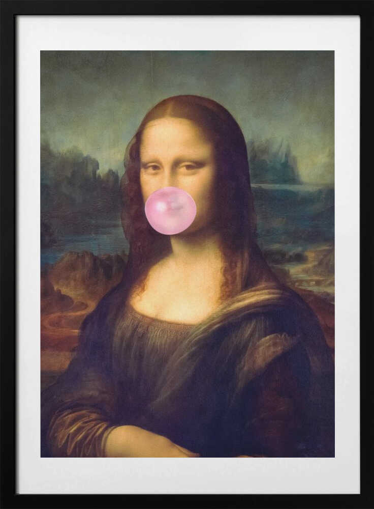 Mona Lisa Bubble Gum - Art Print by Taudalpoi