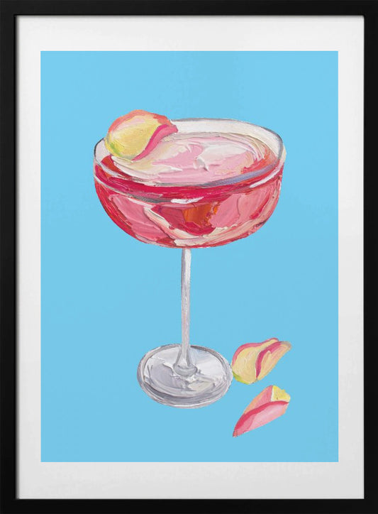 Sparkling Rose Gin Cocktail - Art Print by Alice Straker