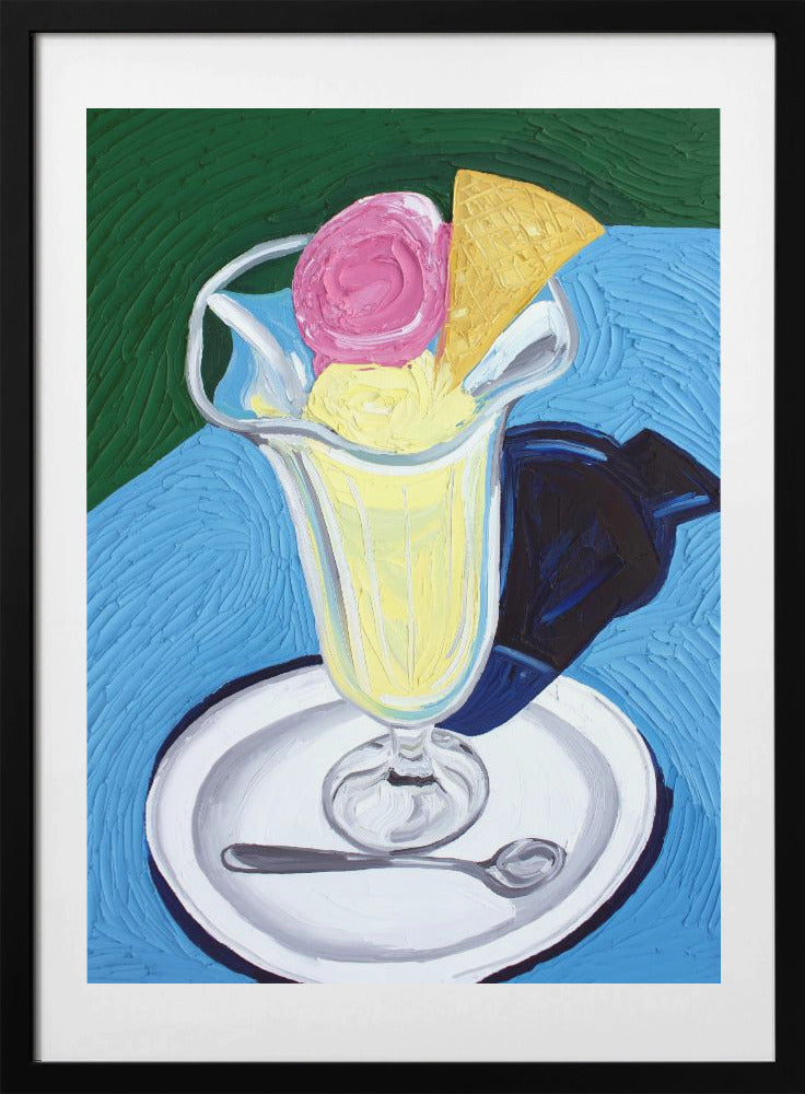 Raspberry and Vanilla Ice Cream - Art Print by Alice Straker