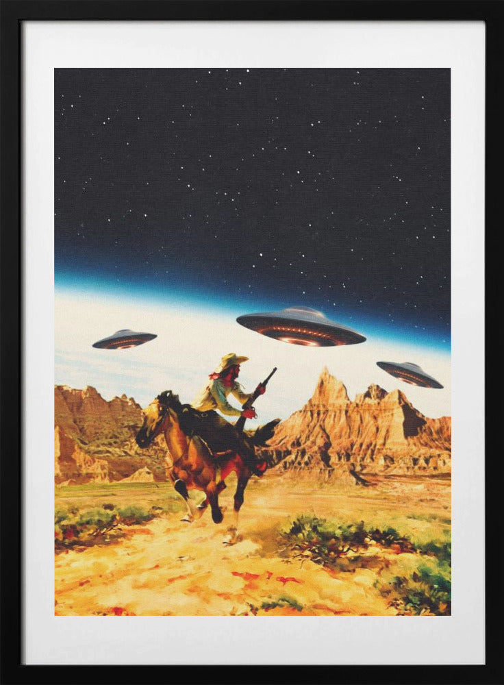 UFO Space Chase - Art Print by Taudalpoi