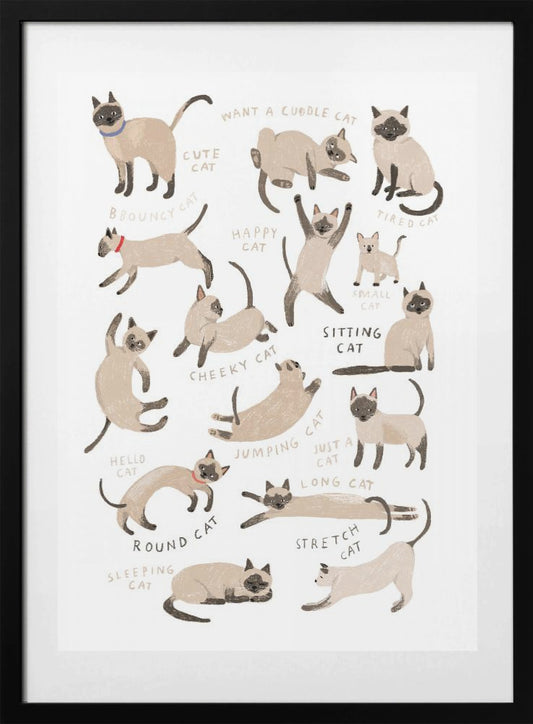 Siamese Cat Print - Art Print by Hanna Melin