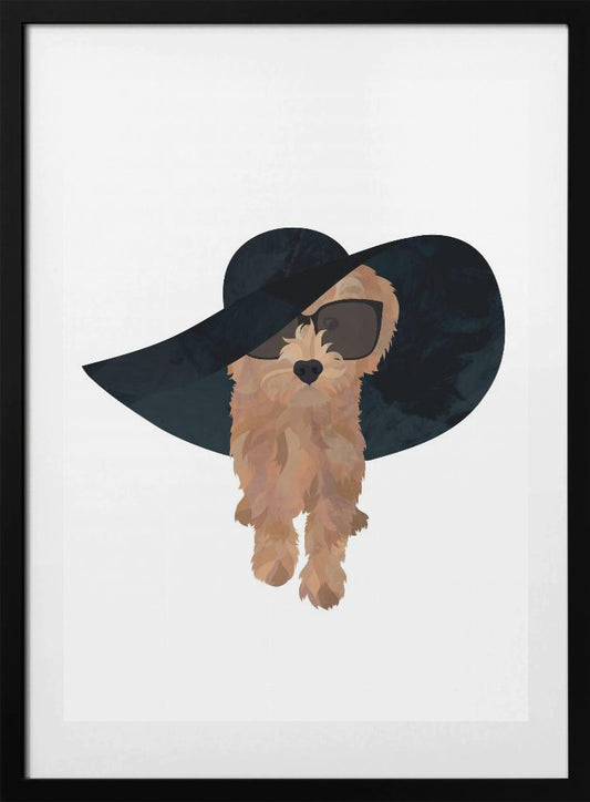 Cockapoo Sun Hat - Art Print by Sarah Manovski