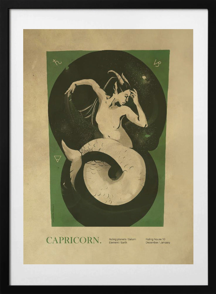 Capricorn print - Art Print by Dion Gem