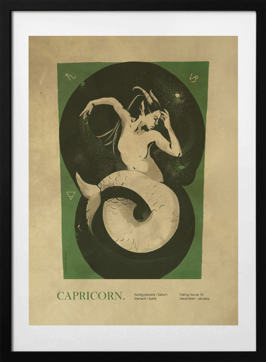 Capricorn print - Art Print by Dion Gem