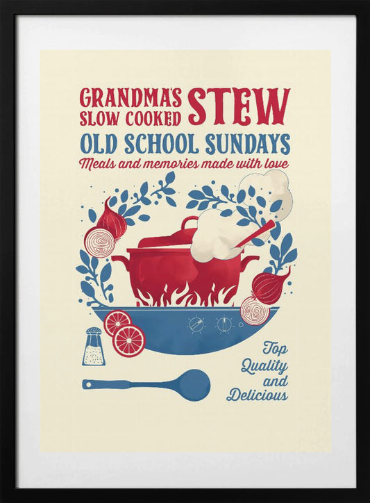 Grandmas Stew kitchen print - Art Print by Dion Gem
