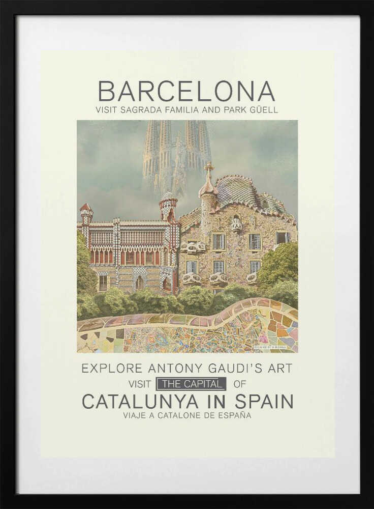 Barcelona print - Art Print by Dion Gem
