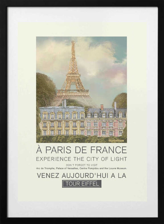 Paris retro print - Art Print by Dion Gem Travel Poster