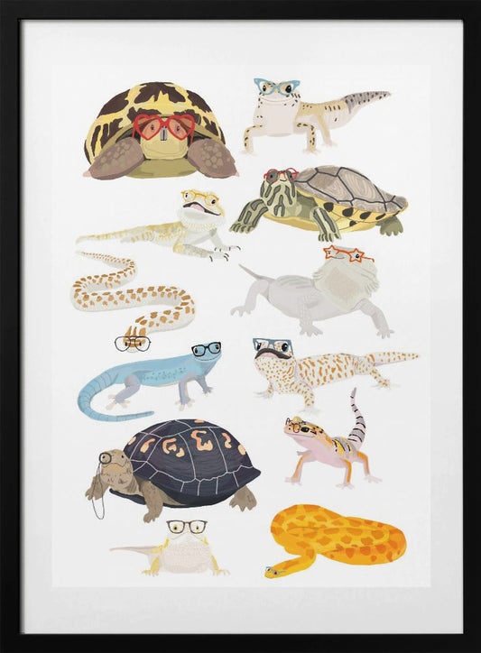 A1 Reptiles In Glasses - Art Print by Hanna Melin