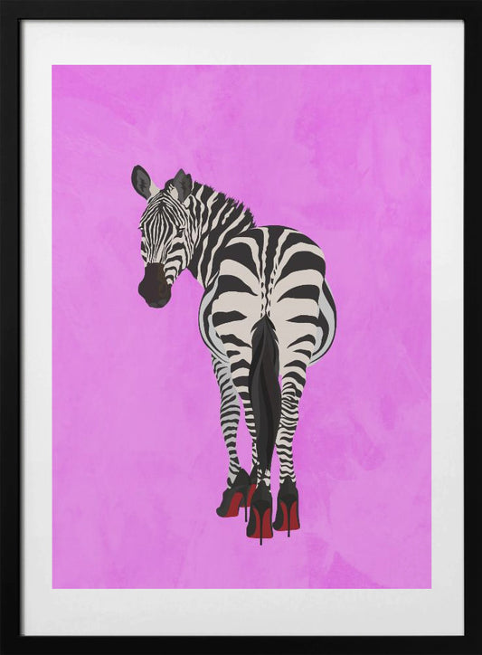 Zebra Shoes pink - Art Print by Sarah Manovski