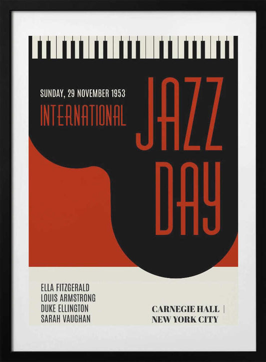 Jazzy Days   Dark Red - Art Print by Kubistika