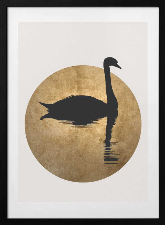 The Swan Gold - Art Print by Kubistika