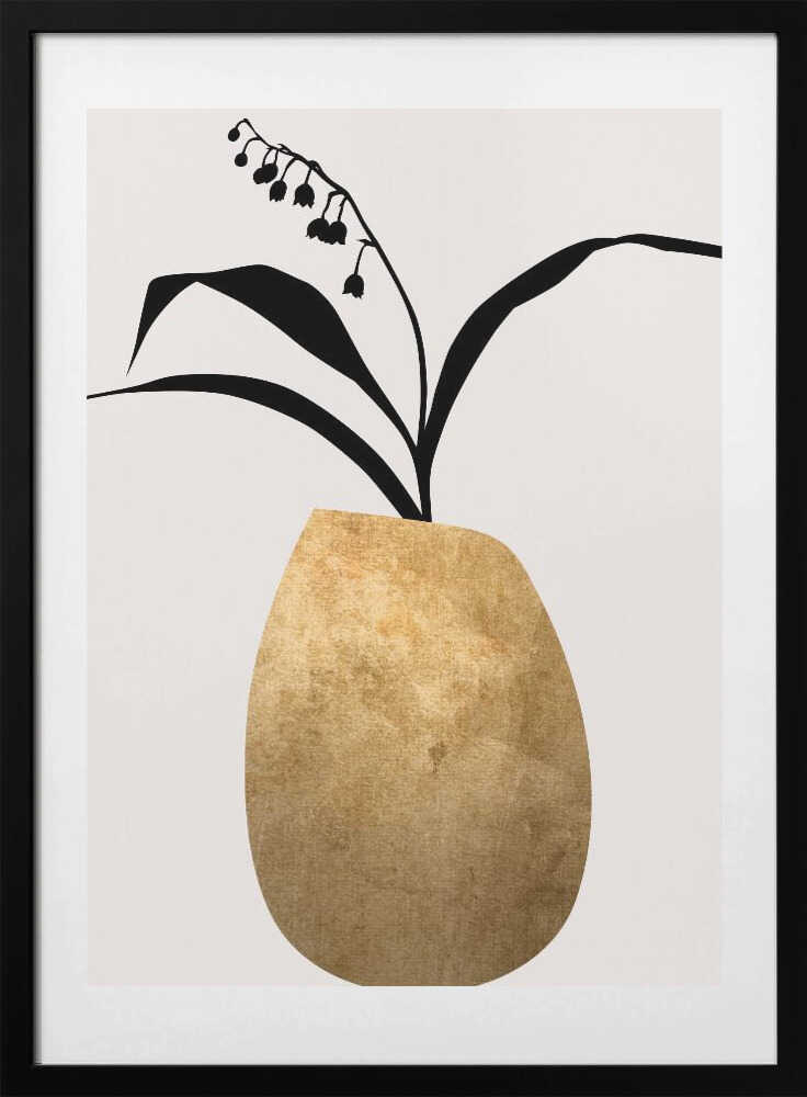 Water Lilies   Gold - Art Print by Kubistika