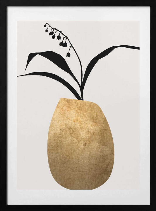 Water Lilies   Gold - Art Print by Kubistika