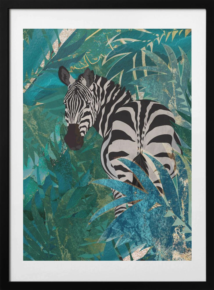 Zebra in the jungle 1 - Art Print by Sarah Manovski