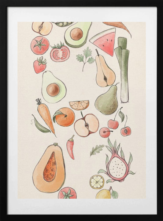 Tropical Vegetable illustration - Art Print by Xuan Thai