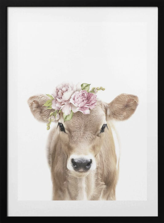 Floral Baby Calf - Art Print by Lola Peacock