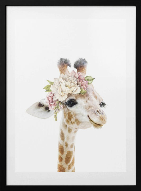 Floral Baby Giraffe - Art Print by Lola Peacock