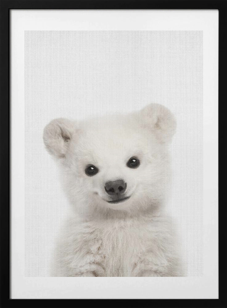 Peekaboo Baby Polar Bear - Art Print by Lola Peacock