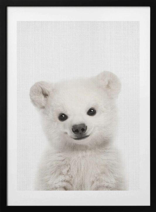 Peekaboo Baby Polar Bear - Art Print by Lola Peacock