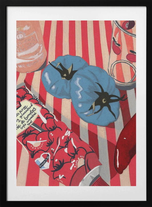 Blue Tomatoes - Art Print by Studio Mandariini