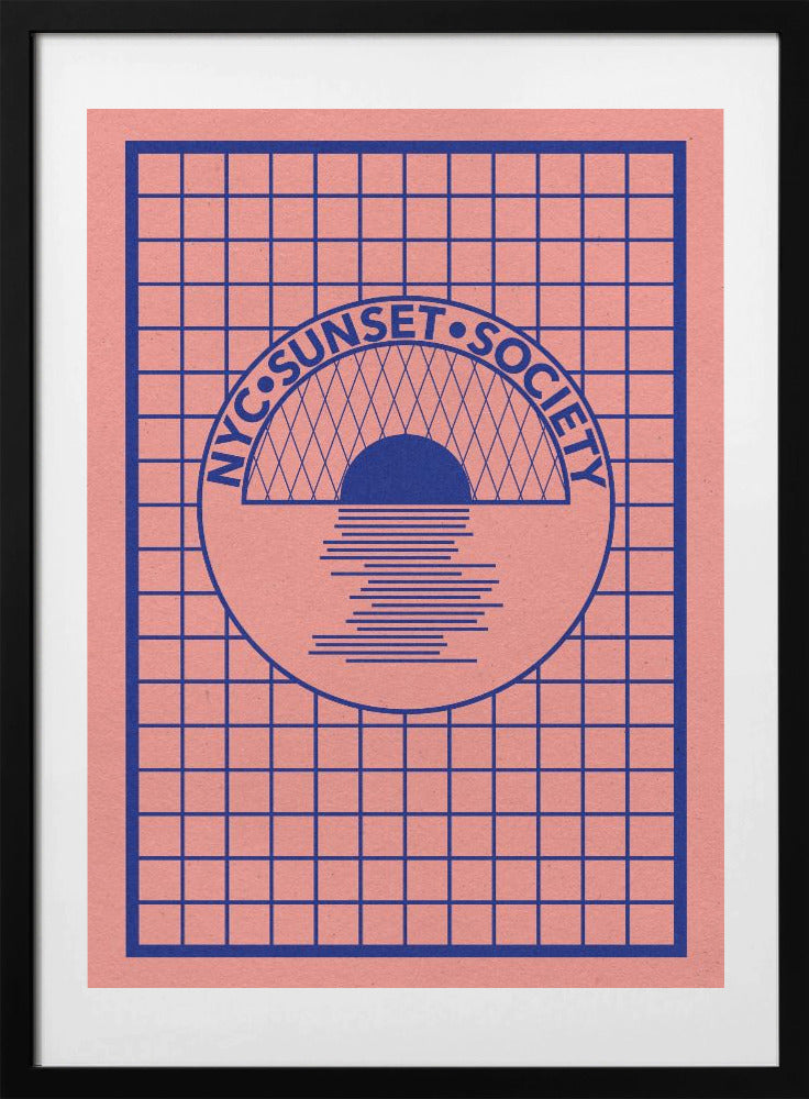 Nyc Sunset Society Blue - Art Print by Rosi Feist