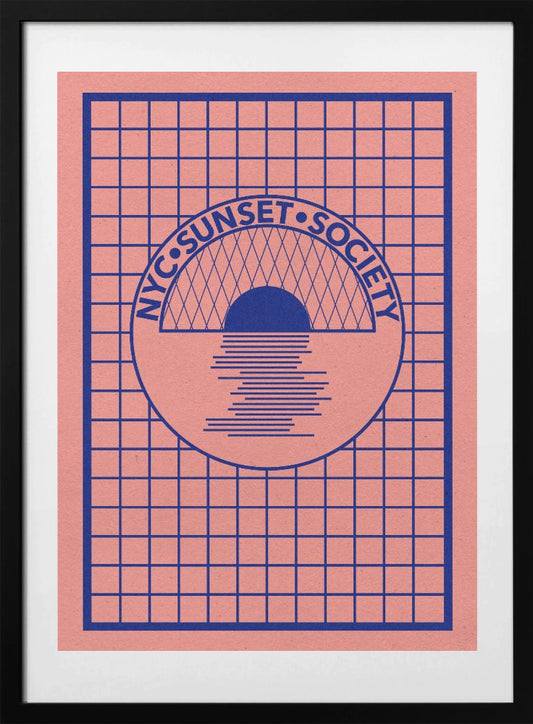 Nyc Sunset Society Blue - Art Print by Rosi Feist