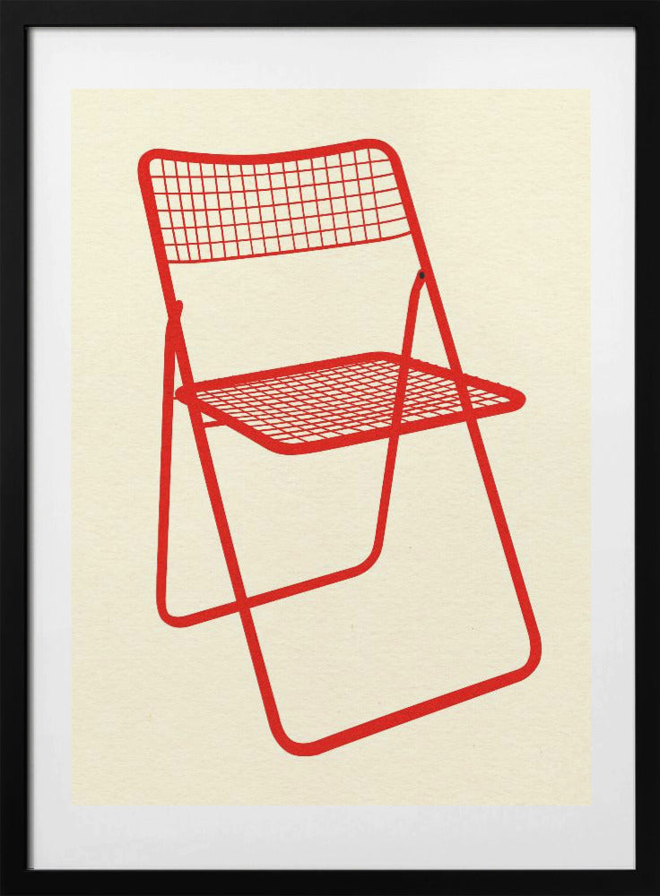 Ted Net Chair Red - Art Print by Rosi Feist