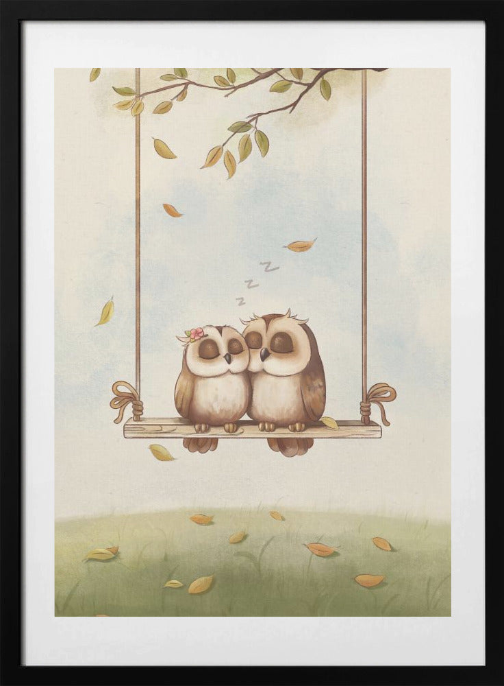 Owls in love - Art Print by Xuan Thai
