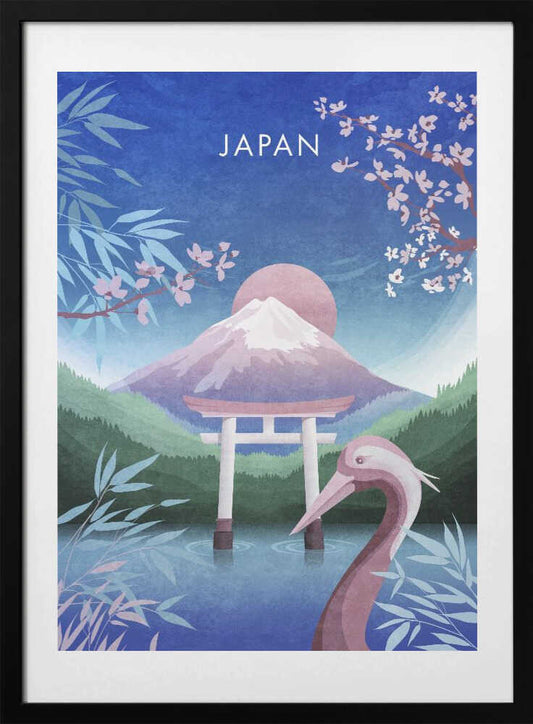 Tranquil Japan Dream - Art Print by Emel Tunaboylu Travel Poster