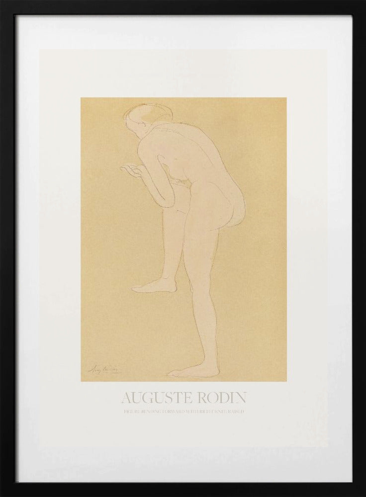 Figure Bending Forward With Right Knee Raised - Art Print by Auguste Rodin