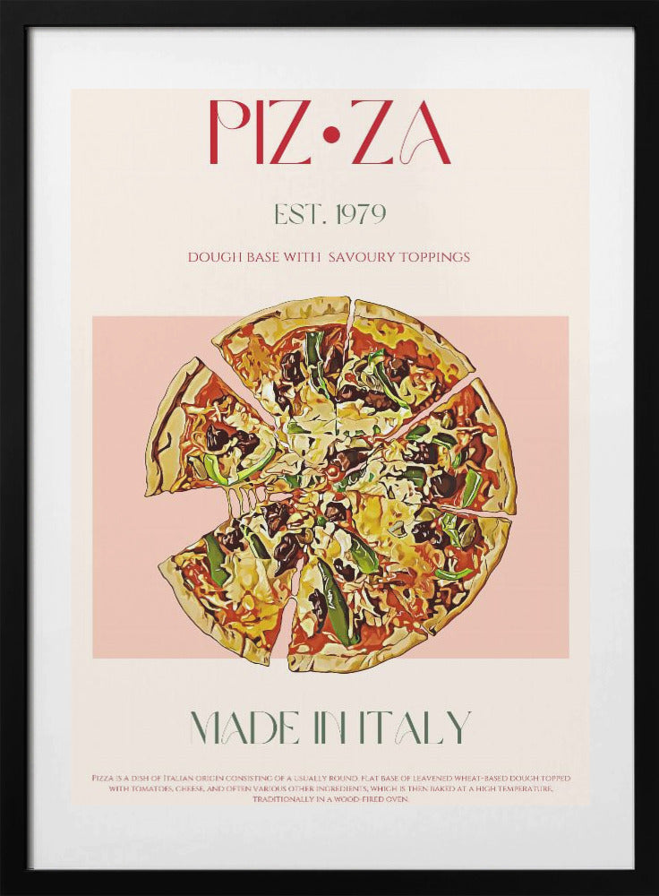 Slice of Italian Pizza - Art Print by Nazma Khokhar