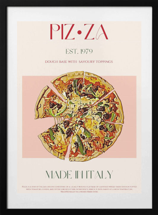 Slice of Italian Pizza - Art Print by Nazma Khokhar