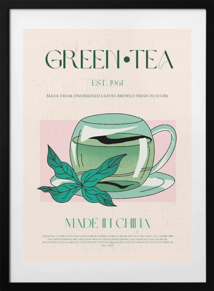 Green Tea Origins - Art Print by Nazma Khokhar