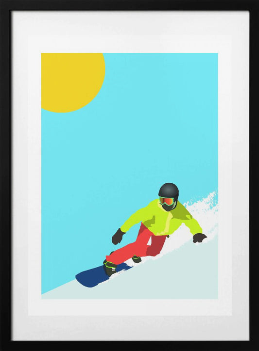 Snowboard Sun - Art Print by WallChart Art Studio