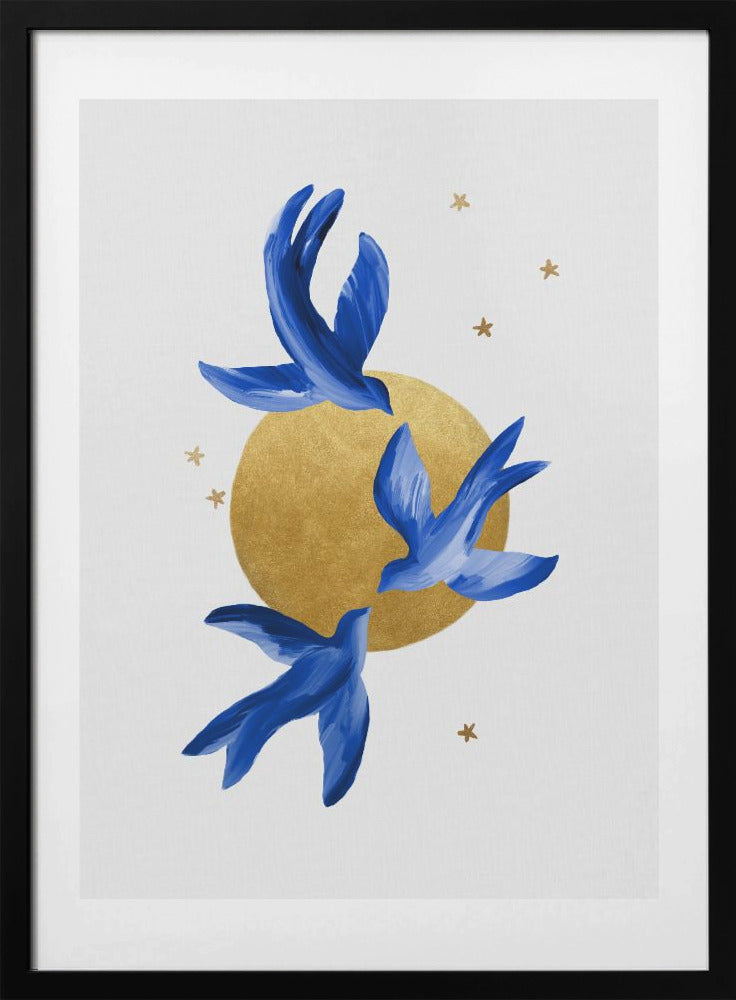 Blue Birds - Art Print by Orara Studio