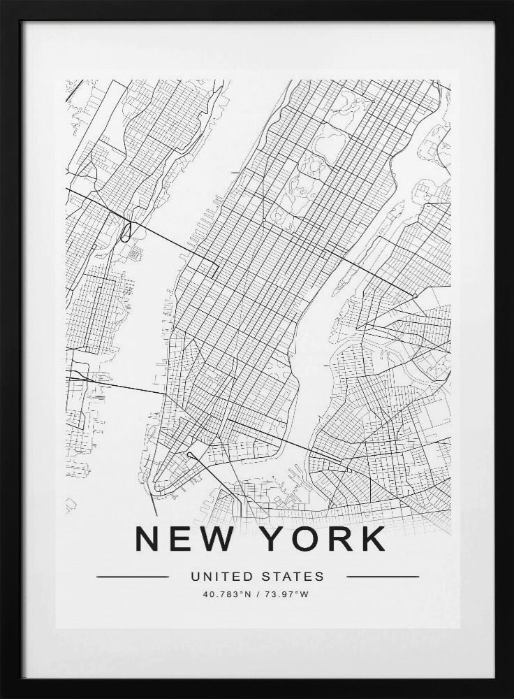 New York  Map - Art Print by THE MIUUS STUDIO