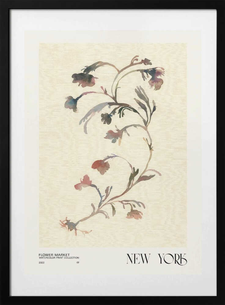 Watercolor print collection. Flower market - New York - Art Print by NKTN