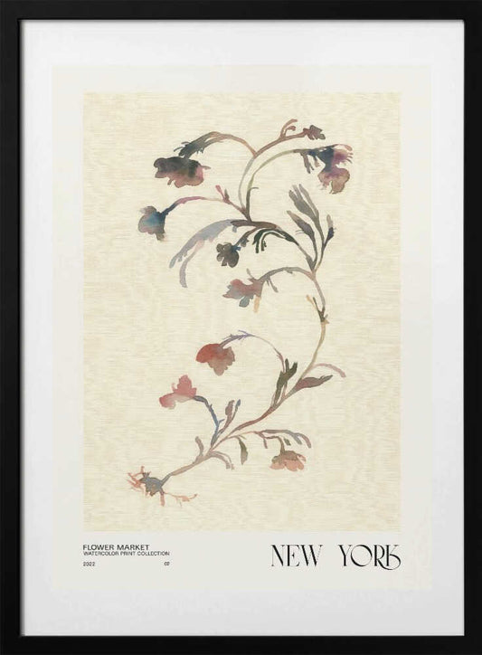 Watercolor print collection. Flower market - New York - Art Print by NKTN