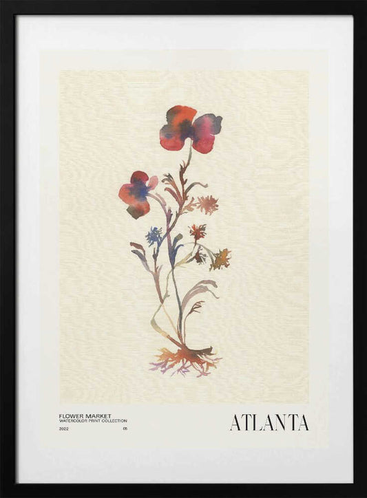 Watercolor print collection. Flower market - Atlanta - Art Print by NKTN