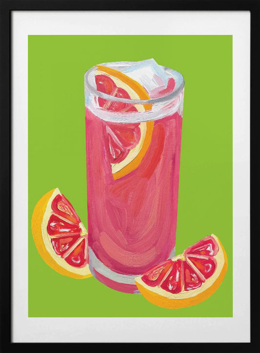 Grapefruit Paloma Pistachio - Art Print by Alice Straker
