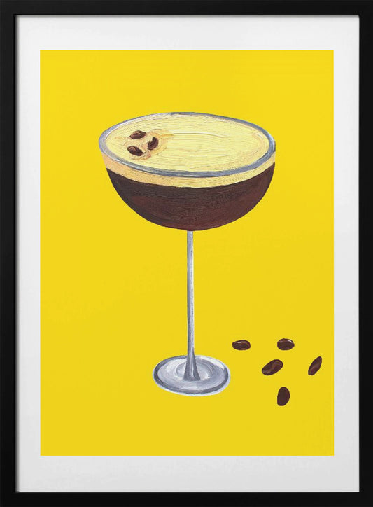 Espresso Martini Buttercup Yellow - Art Print by Alice Straker