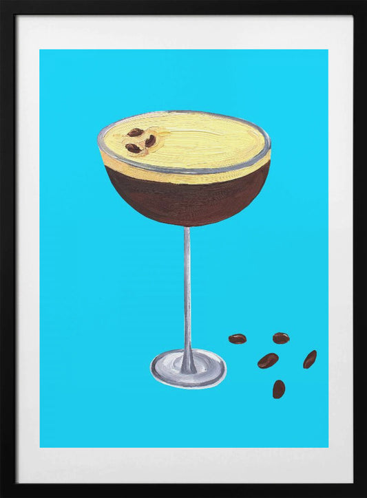 Espresso Martini Sky Blue - Art Print by Alice Straker