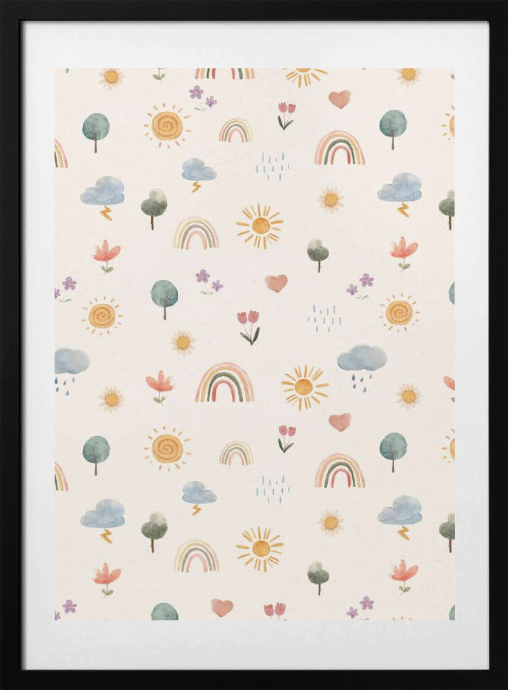 Seasonal Stickers Pattern - Art Print by Xuan Thai