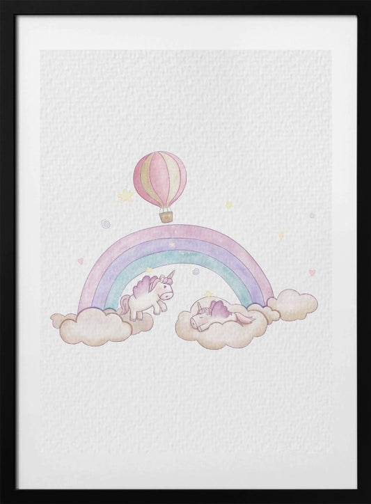Kawai Cloudy Unicorn - Art Print by Xuan Thai