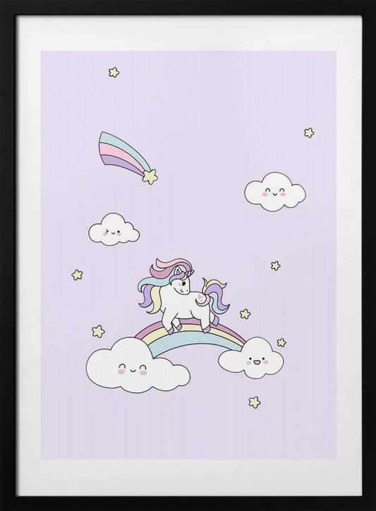 Kawaii Unicorn - Art Print by Xuan Thai