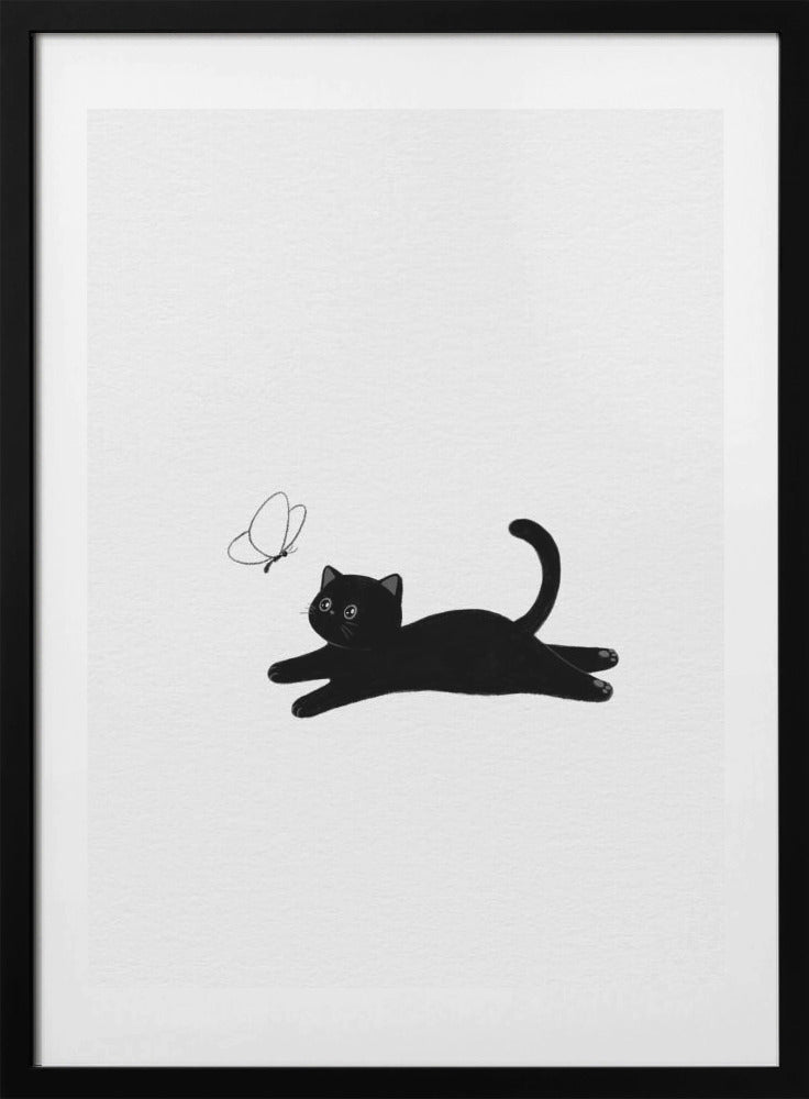 Cute Black Cat - Art Print by Xuan Thai